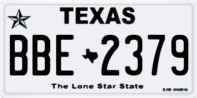 TX license plate BBE2379