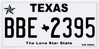 TX license plate BBE2395