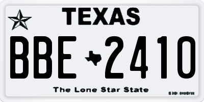 TX license plate BBE2410