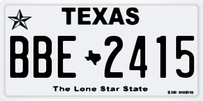 TX license plate BBE2415