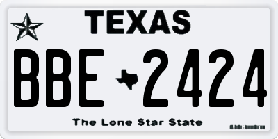 TX license plate BBE2424
