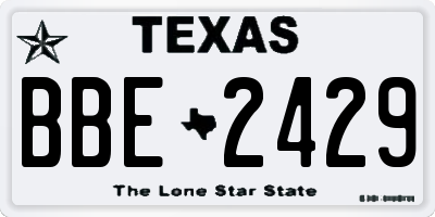 TX license plate BBE2429