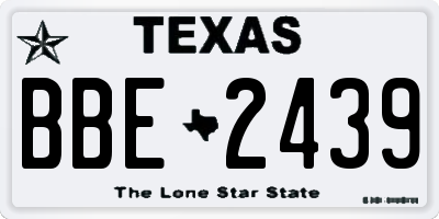 TX license plate BBE2439