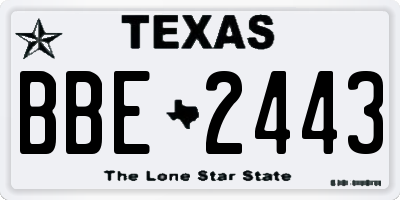 TX license plate BBE2443