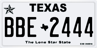 TX license plate BBE2444