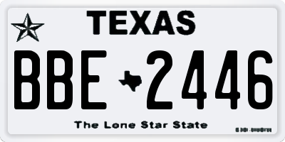 TX license plate BBE2446