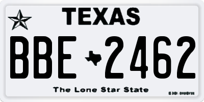 TX license plate BBE2462