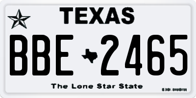 TX license plate BBE2465