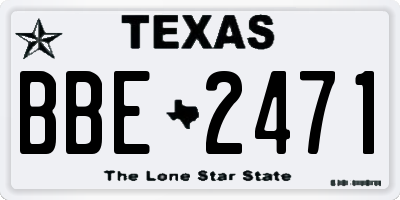 TX license plate BBE2471