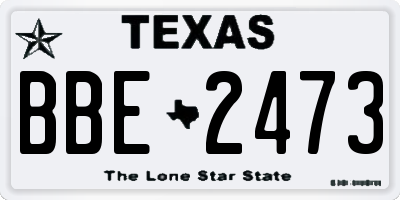 TX license plate BBE2473