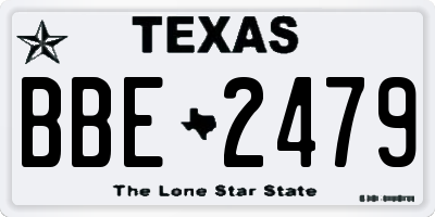 TX license plate BBE2479