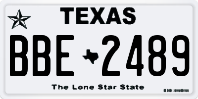 TX license plate BBE2489