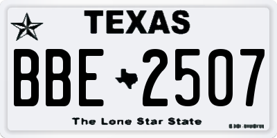 TX license plate BBE2507