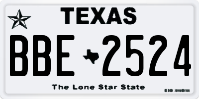 TX license plate BBE2524