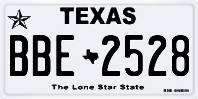 TX license plate BBE2528