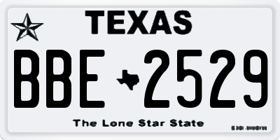 TX license plate BBE2529