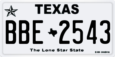 TX license plate BBE2543
