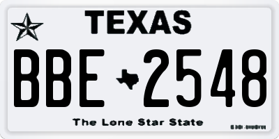 TX license plate BBE2548