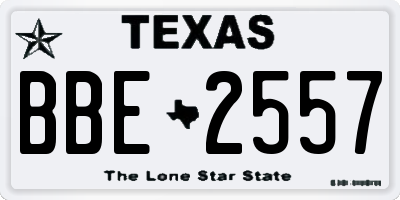 TX license plate BBE2557