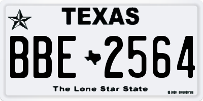 TX license plate BBE2564