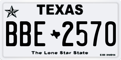 TX license plate BBE2570