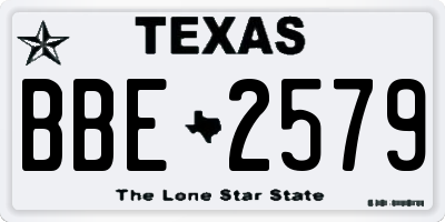 TX license plate BBE2579