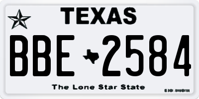 TX license plate BBE2584