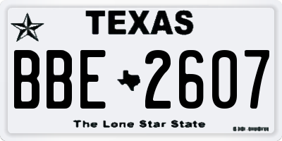 TX license plate BBE2607