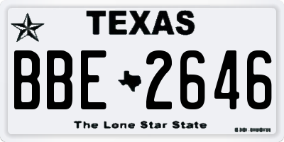 TX license plate BBE2646