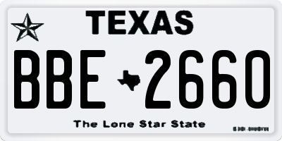 TX license plate BBE2660