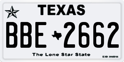 TX license plate BBE2662