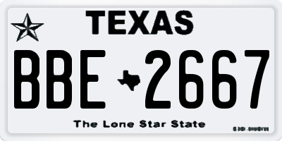 TX license plate BBE2667