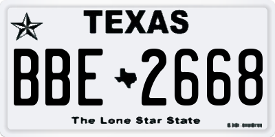 TX license plate BBE2668