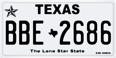 TX license plate BBE2686