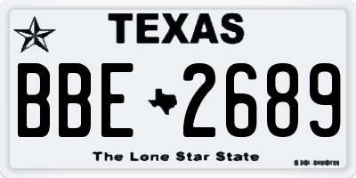 TX license plate BBE2689