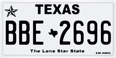 TX license plate BBE2696