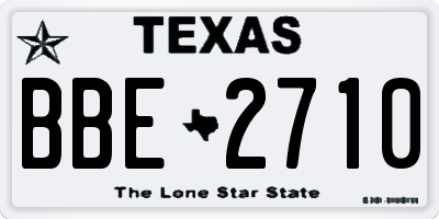TX license plate BBE2710