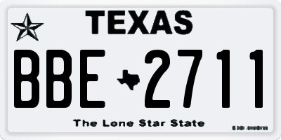 TX license plate BBE2711