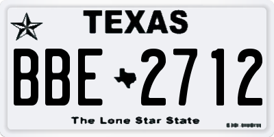 TX license plate BBE2712