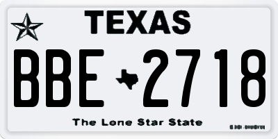 TX license plate BBE2718