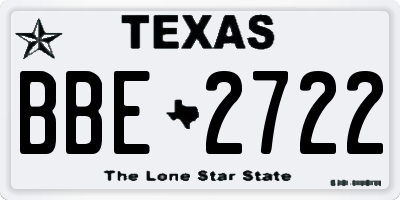 TX license plate BBE2722