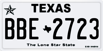TX license plate BBE2723