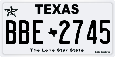 TX license plate BBE2745