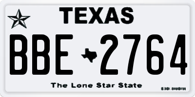 TX license plate BBE2764
