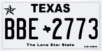 TX license plate BBE2773