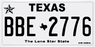 TX license plate BBE2776