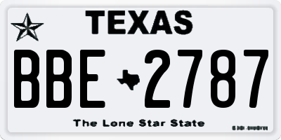 TX license plate BBE2787