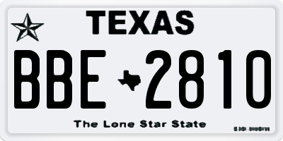 TX license plate BBE2810