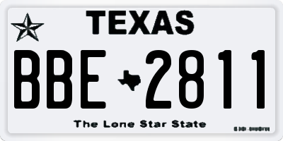 TX license plate BBE2811