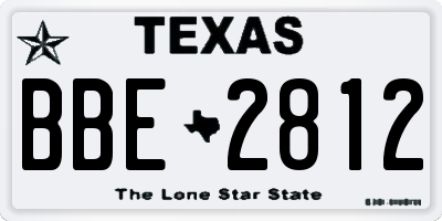 TX license plate BBE2812